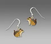 Sienna Sky Earrings Sterling Silver Hook Chipmunk Handmade in USA Fun Cute 1656