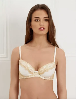 NWT Myla ISABELLA Bra / Panty, 36D / XL Ivory / Nude ***