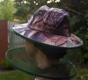 Camouflage Hat with Mosquito Net Bee Fishing Repellent Mesh Camping Face Mask