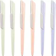 Beavorty 6-piece Stainless Steel Eyebrow Knife Set Eyebrow Shaver for Women Men Facial Hair Removal Tool Portable
