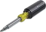 Klein Tools 32500 Integrated 11-in-1 screwdriver and nut driver shaft holds 8 popular tips, Black, Small