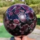 2.31LB Natural Fireworks Red Garnet sphere Quartz Crystal ball healing