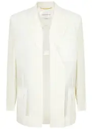 Victoria Beckham Woven Blazer - White - 12 (UK12 / M) 12 (UK12 / M)