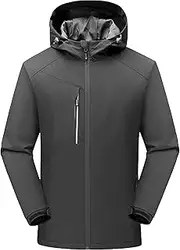 [JEShifangjiusu] Men's Lightweight Waterproof Jacket Outdoor Adventure Sport Coats Ski Snow Sportswear, Black, XL