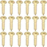 Be In Your Mind 100pcs Wood Screws M3 x 12mm Brass Slotted Screws Round Head Brass Tapping Screw Solid Pan Head Screws for DIY Craft Wodden Furniture