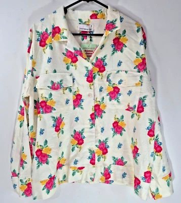 Peter Alexander Bamboo Cotton Flannelette Shirt Sleepwear Women's Size M BNWT