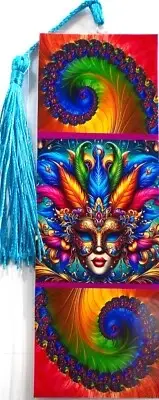 COLORFUL MARDI GRAS MASK -UNIQUE LAMINATED BOOKMAKE#2