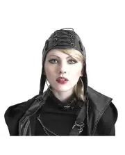 Men's Women's Gothic Aviator Pilot Halloween Costume Hat Black Steampunk Punk