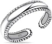 LeCalla 925 Sterling Silver Toe Ring for Women | Antique Simple Open Adjustable Toe-Ring | Minimalist Toe Rings for Gifting