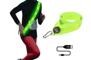 LED Reflective Belt Sash 3 Light Modes Safety Belt Rechargeable Running Gear-Green
