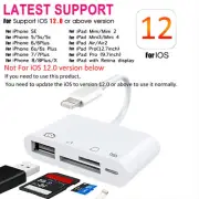 Portable 4 in 1 USB Camera SD TF Card Reader Adapter For iPhone iPod iPad IOS 12