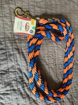 Weaver Leather Poly Orange and Blue Lead Rope Brand New With Tag Still On