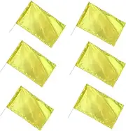 Danzcue Metallic Praise Dance Flag with Rod (Gold, 6-Pack)