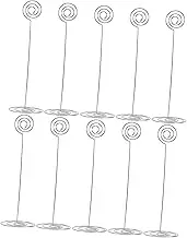 GLEAVI 10pcs Silver Table Number Holders Base Wire Photo Clip Holders for Place Cards Memo Notes Wedding Party Office Desk Display Sturdy and Upright Design
