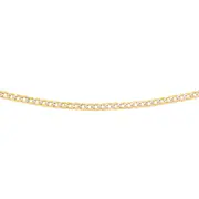9ct Gold Two Tone 50cm Diamond-cut Curb Chain
