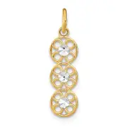 14K Yellow & Rhodium W/Rhodium And D/C 3 Circle Charm