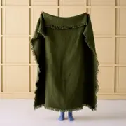 Linden Moss Throw 127 x 152cm by Linen House