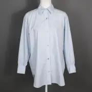 NWT $298 Tory Burch Cotton/Silk Sky Blue Collared Button Up Top Women's - SZ 0