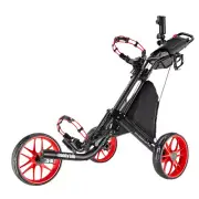 CaddyTek CaddyLite EZ-Fold Pro 3 Wheel Golf Buggy / Push Cart - Red