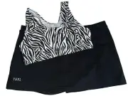 Adult 2XL Zebra Top & Black Dance Outfit Skirt 5XL Yth Workout Athletic Costume
