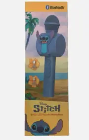 Stitch Bluetooth LED Karaoke Microphone & Wireless Speaker USB Charging Blue NIB