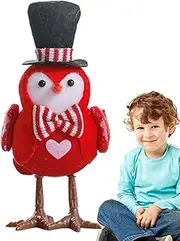 [Generic] Chicken,Couple Light Up Chicken with Scarf and Hat | Light Up Chicken Holiday Decoration Couple Chick Window Props