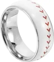 OHPHCALL Sports Ring for Men Baseball Player Ring Titanium Steel Baseball Jewelry for Men