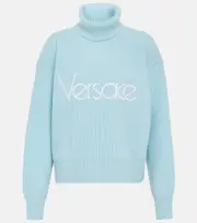 [Versace] Versace Logo turtleneck sweater AU 6 blue