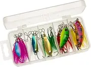 Fishing Lure Kit | Spinnerbaits with Detachable Feather,20X Fishing Accessories for Freshwater Saltwater, Tackle Kit for Perch Trout Carp