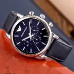 【EMPORIO ARMANI】公司貨 亞曼尼 型男潮流計時皮帶腕錶(AR1828)