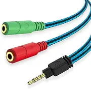 MillSO Headphone Splitter Adapter, 3.5mm Audio + Mic 4 Pole TRRS Splitter (3.5mm Male to 2X 3.5mm Female) Jack Y Cable Compatible for Gaming Headset to PS4, Xbox One, Phone, Laptop CTIA - 8inch/20CM