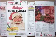 1996 Santa Kellogg's Corn Flakes Cereal Box unused factory Flat oc108