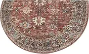 Hearth Rug, 20x32 Inch Soft Water-Absorbent Fireplace Rug, Non Slip Half Round Door Mat, Washable Half Moon for Bathroom Kitchen Door Entry, Round