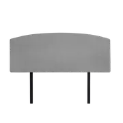 Linen Fabric Queen Bed Curved Headboard Bedhead - Night Ash