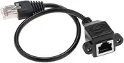 1FT RJ45 Male to Female Screw Panel Mount Ethernet LAN Network Extension Cable