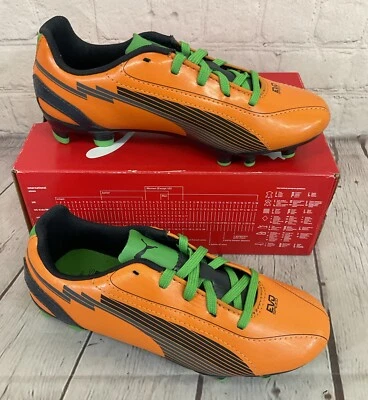 Puma 102595 02 EvoSPEED 5 FG JR Youth Soccer Cleats Orange Charcoal Green US 3.5