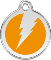 Red Dingo Flash Orange Tag - Lifetime Guarantee - Cat, Dog, Pet ID Tag Engraved