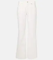 [7 For All Mankind] 7 For All Mankind Tess cotton and hemp straight pants UK 14 white