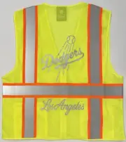 LOS ANGELES DODGERS YELLOW REFLECTIVE SAFETY VEST W/SILVER REFLECTIVE LOGO