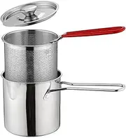 Deep Fryer Pot, Stainless Steel Frying Pot With Lid And Basket Mini Cooker Deep Frying Pan Mini Fryer for French Fries Fish Chicken Wings