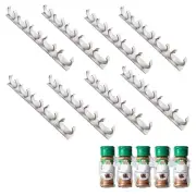 40 Spice Gripper Clips, 8 Strips Spice Racks Hold 40 Plastic Heavy Jars Bottl...