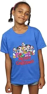 [Absolute Cult] Disney Girls Mickey Mouse And Friends Christmas T-Shirt Royal Blue 12-13 years