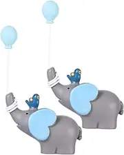 Totority 3sets Cute Balloon Elephant Resin Figurines Animal Miniature Statues for Cupcake Toppers for Birthdays and Weddings Unique Friends 2pcs*3