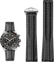 [BKUANE] 22mm Genuine leather watchband for Tag Heuer Watch Carrera Monaco Men's Band Watch Cow Leather fold buckle