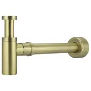 Round Bottle Trap for 32mm basin waste &amp; 40mm outlet, PVD Tiger Bronze