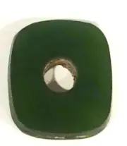 Antique Vintage Curved Rectangle Drilled Stone Green Onyx Jade ? #TU12
