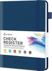 A5 Check Register Log Book for Personal & Small Business Finances - Blue