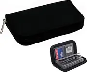 22 Slots Zippered Memory Card Carrying Case, Fused Memory Card Case, SD Holder Pouch Wallet Carrying Cases, SD Cards Holder Pouch Wallet Carrying, Organizer Protector(Black)