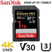 SD Card Sandisk Extreme Pro 1TB SDXC DSLR Video Camera Memory 4K V30 U3 170MBs