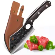 Handmade Boning Chef Knife Forged Meat Cleaver knife Camping Knife with Sheath